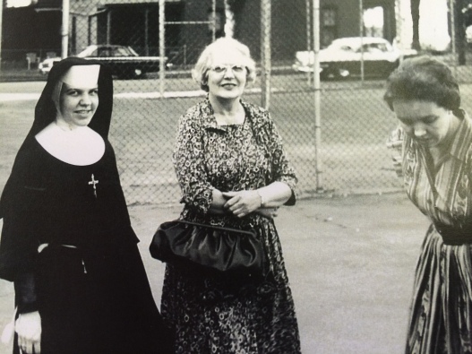 1962. My Aunt Carolyn Thirtle (still a Franciscan nun, she was known as Sr. Edith Ann here), my grandmother Bea Thirtle and my mom, Jeanne Marie Thirtle Prescott.