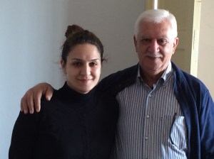 Elder Moussa of the Aleppo Presbyterian Church and his daughter Fibi.