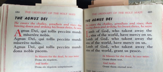 Mom's missal Agnus Dei