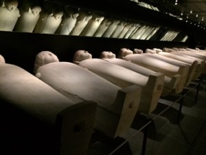 Sarcophagi lined up in the Beirut National Museum